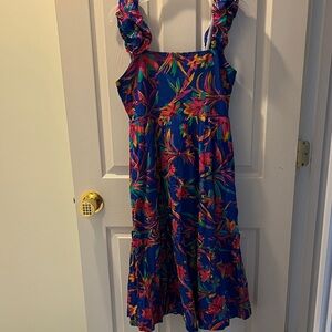 J. Crew Factory Blue Floral Dress